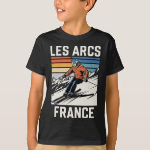 Skiing Les Arcs France  T-Shirt