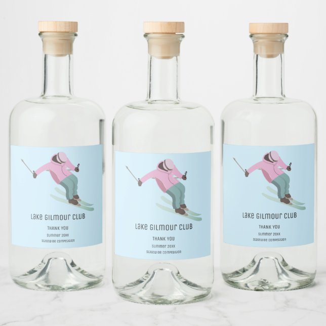 Skiing Liquor Bottle Label (Bottles)