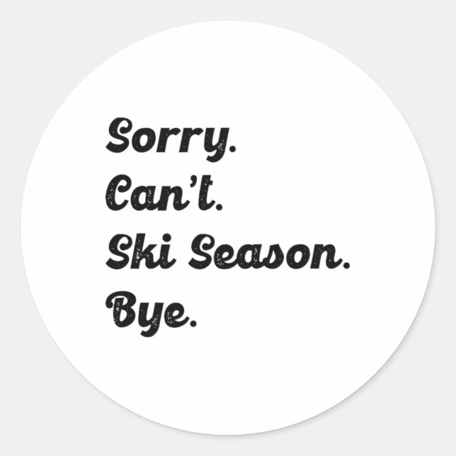 Skiing Lover  Classic Round Sticker (Front)