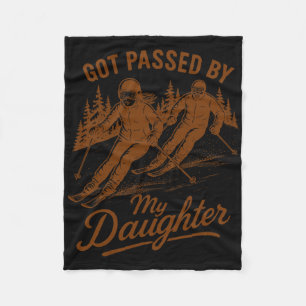 Skiing Lover Winter Sports Skier Got Ped By My Dau Fleece Blanket
