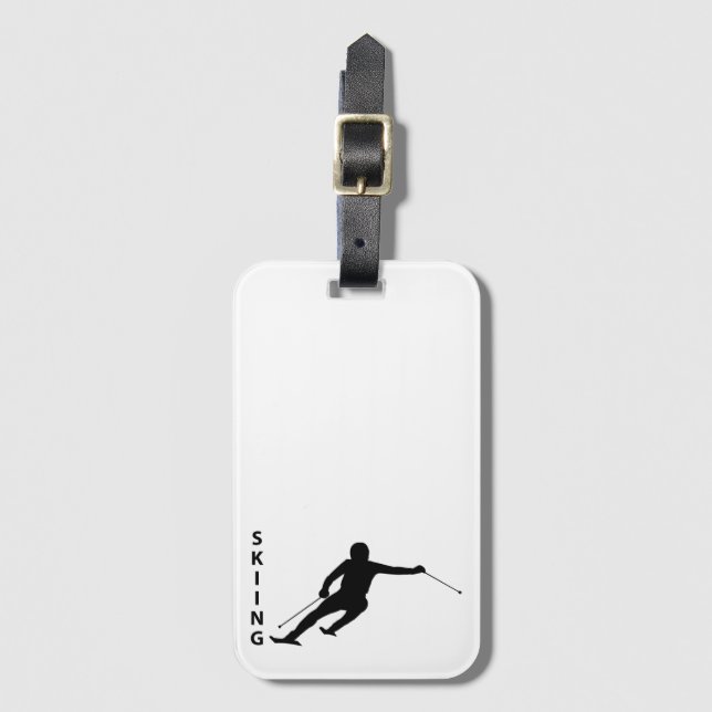 Skiing Luggage Tag (Front Vertical)