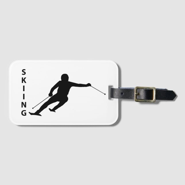 Skiing Luggage Tag (Front Horizontal)
