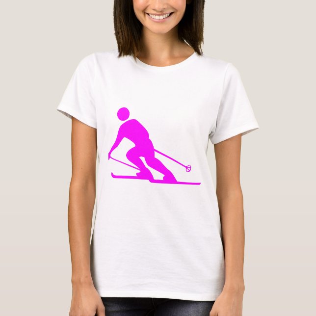 Skiing - Magenta T-Shirt (Front)