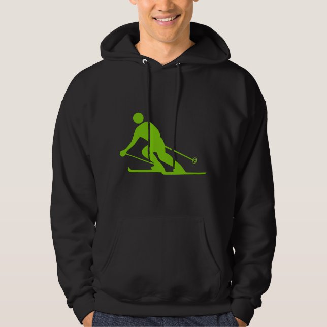 Skiing - Martian Green Hoodie (Front)