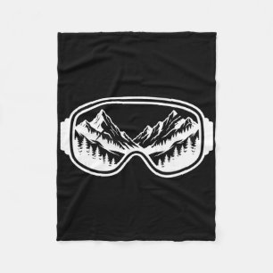 Skiing Mountain Goggles Snow Freestyle Ski Outdoor Fleece Blanket