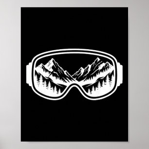 Skiing Mountain Goggles Snow Freestyle Ski Outdoor Poster