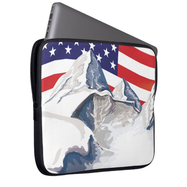 Skiing Mountains Laptop Sleeve (Front Right)