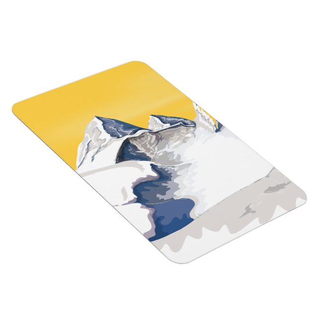 Skiing Mountains Magnet (Right Side)