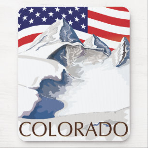 Skiing Mountains Mouse Pad