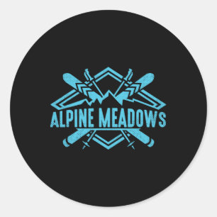 Skiing Mountains Skier Downhill Ski Resort Alpine  Classic Round Sticker
