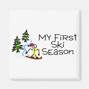 Skiing My First Ski Season Magnet