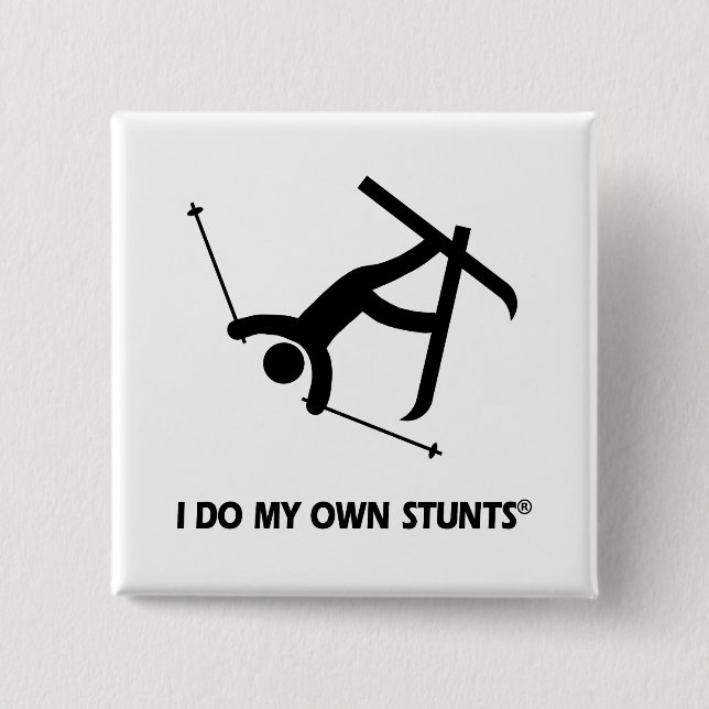 Skiing My Own Stunts 15 Cm Square Badge (Front)