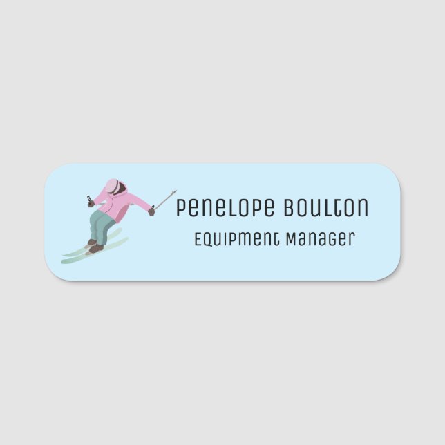 Skiing Name Tag (Front)