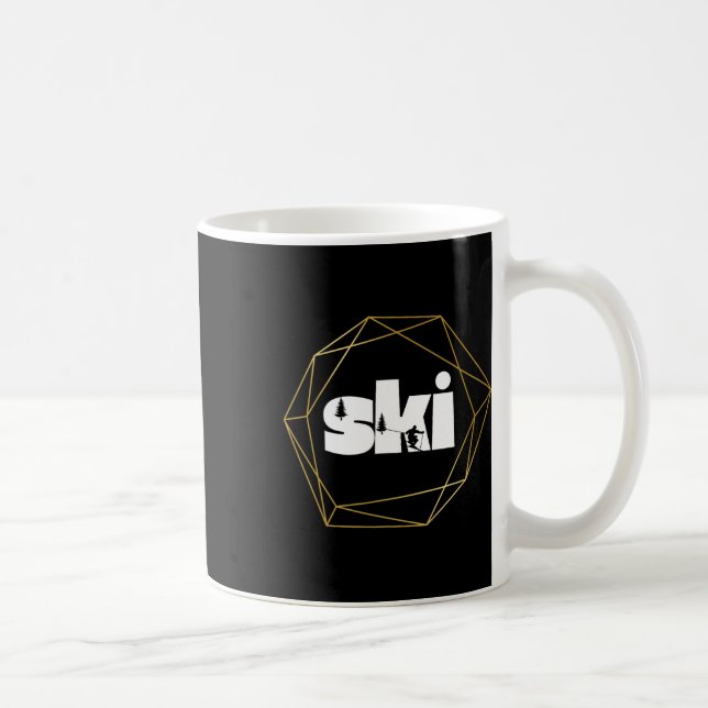 Skiing On Slopes  Coffee Mug (Right)