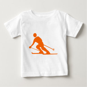 Skiing - Orange Baby T-Shirt