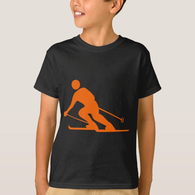 Skiing - Orange T-Shirt (Front)