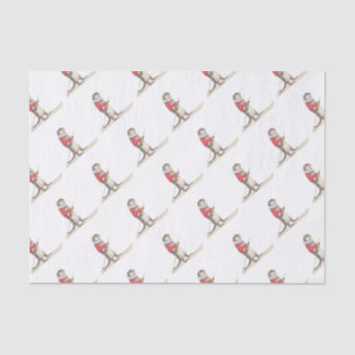 Skiing Otter Tissue Paper