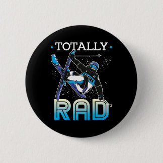 Skiing Outfit Nordic Skier Ski Totally Rad  6 Cm Round Badge