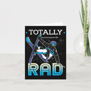 Skiing Outfit Nordic Skier Ski Totally Rad Card