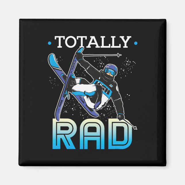 Skiing Outfit Nordic Skier Ski Totally Rad  Magnet (Front)