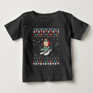 Skiing Penguin Christmas Baby T-Shirt