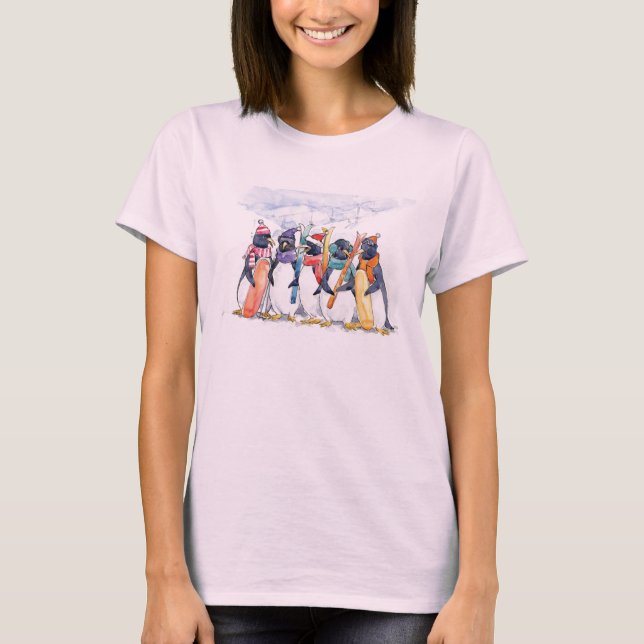 SKIING penguin Friends T-Shirt (Front)