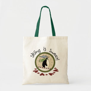 Skiing Penguin Holiday T-shirts and Gifts Tote Bag