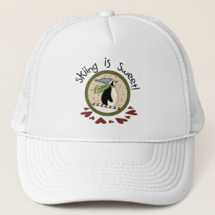 Skiing Penguin Holiday T-shirts and Gifts Trucker Hat