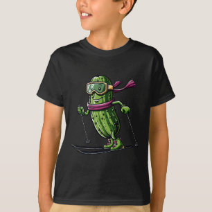 Skiing Pickle With Goggles Funny Winter Alpine T-Shirt