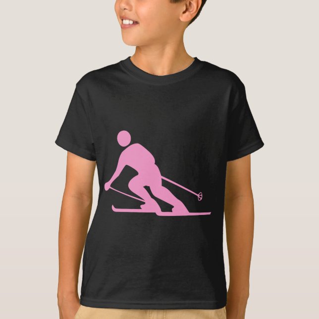 Skiing - Pink T-Shirt (Front)
