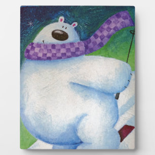 Skiing Polar Bear Plaque