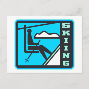 Skiing Postcard