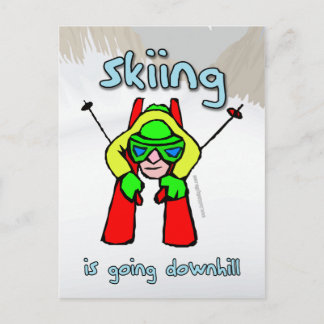 Skiing Postcard