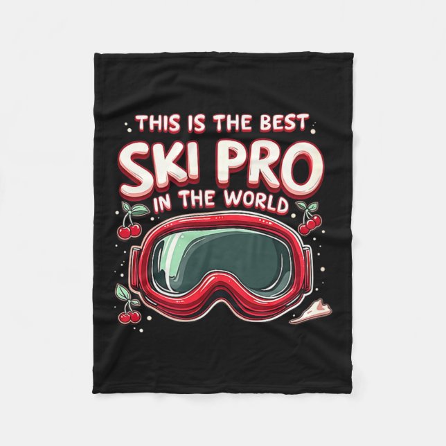 Skiing pro sports snow  fleece blanket (Front)