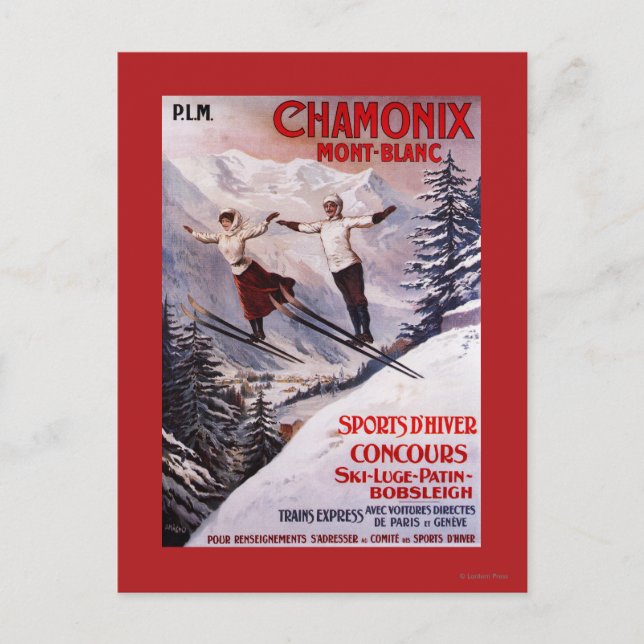 Skiing Promotional Poster Postcard (Front)