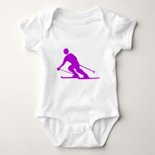 Skiing - Purple Baby Bodysuit