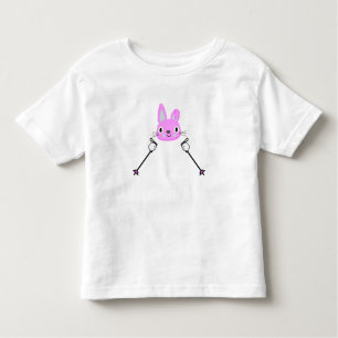 Skiing Rabbit with ski poles Toddler T-Shirt