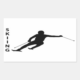 Skiing Rectangular Sticker