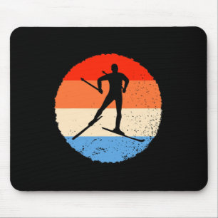 Skiing Retro Cross Country Skier  Mouse Pad