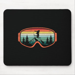 Skiing Retro Goggles Skier Freestyle Extreme Winte Mouse Pad