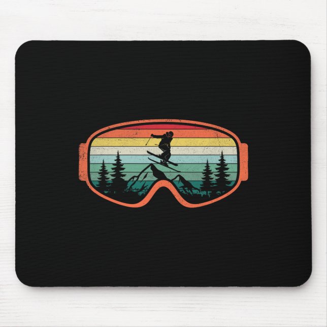 Skiing Retro Goggles Skier Freestyle Extreme Winte Mouse Pad (Front)