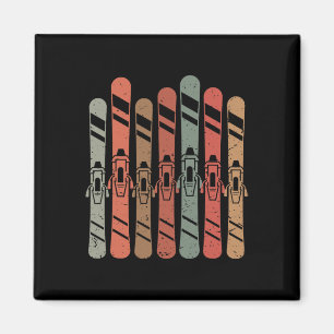 Skiing Retro Skis Freestyle Mountain Trip Winter S Magnet