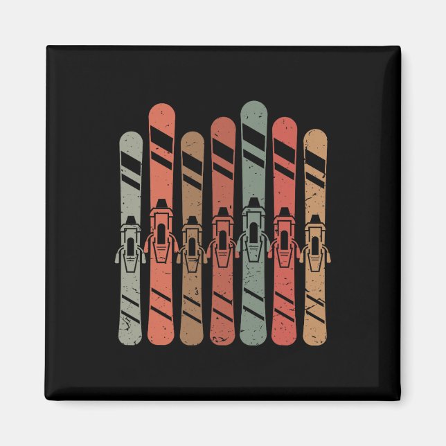 Skiing Retro Skis Freestyle Mountain Trip Winter S Magnet (Front)