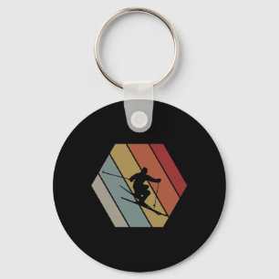 Skiing Retro Vintage Winter Gift For Skier Key Ring