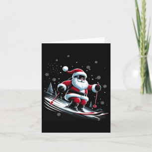 Skiing Santa Claus Christmas Ski Winter Sport X-ma Card