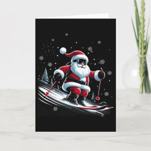 Skiing Santa Claus Christmas Ski Winter Sport X-ma Card
