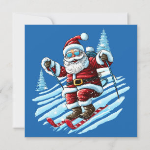Skiing Santa Greeting Card