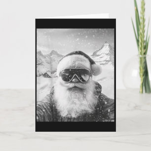 Skiing Santa Selfie Christmas Card
