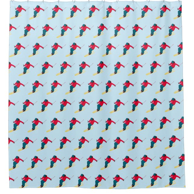 Skiing Shower Curtain (Front)