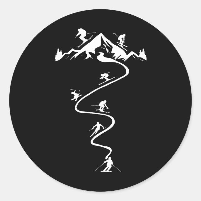 Skiing Ski Alpine  Classic Round Sticker (Front)
